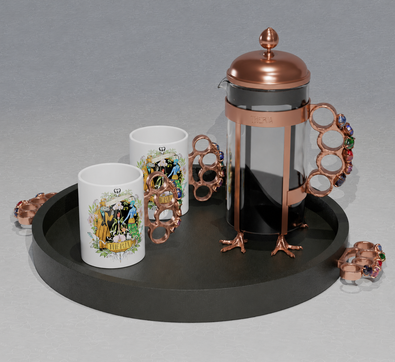 The Bejeweled Knuckle Coffee Set