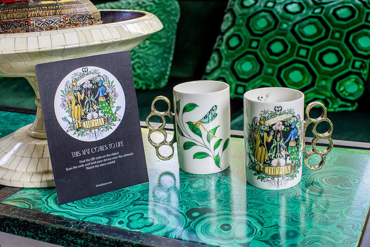 Family Crest Bejeweled Knuckle Mug
