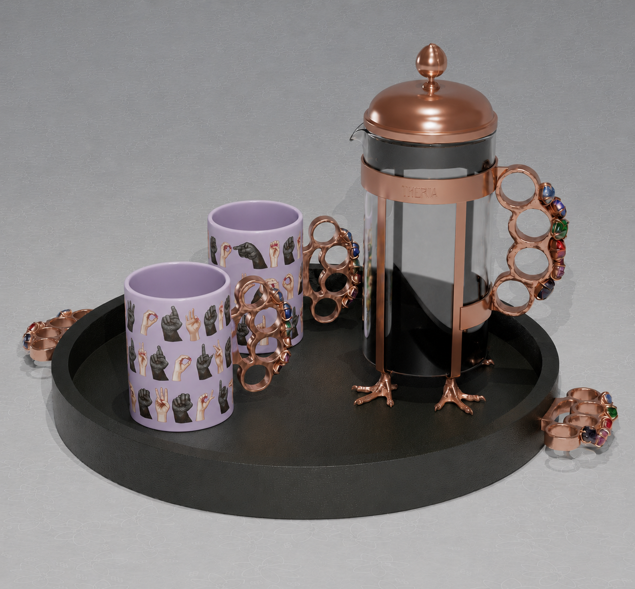 The Bejeweled Knuckle Coffee Set