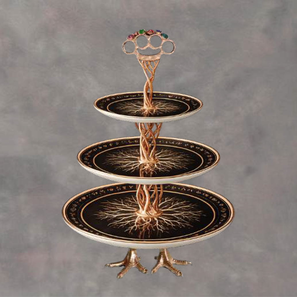 Reflective Sprouting 3-Tiered Knuckle Tray