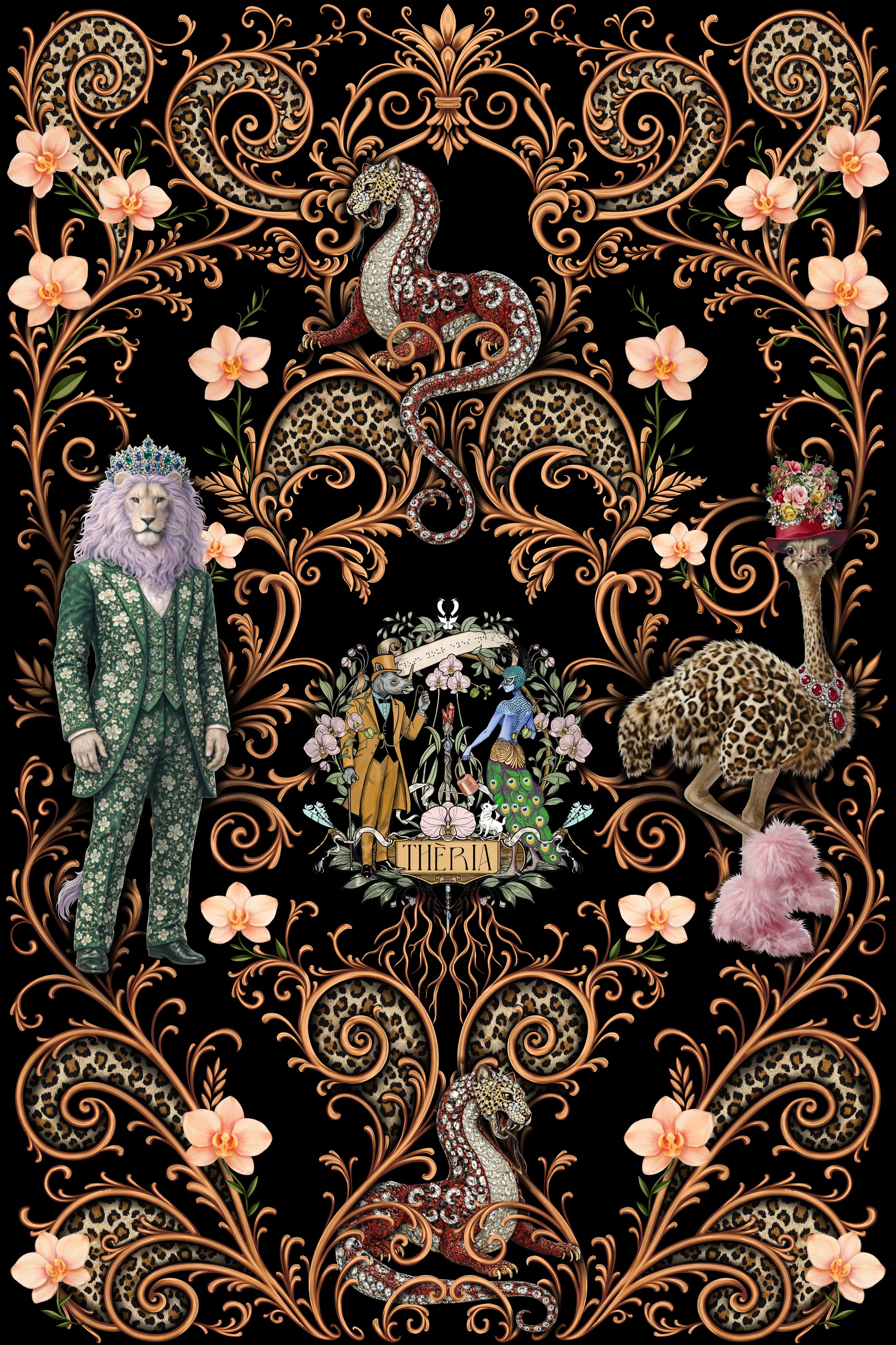 Heraldry of the Wild Temptations Exhibit Metal Print