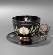 Orchid Teacup with Sprouting Saucer