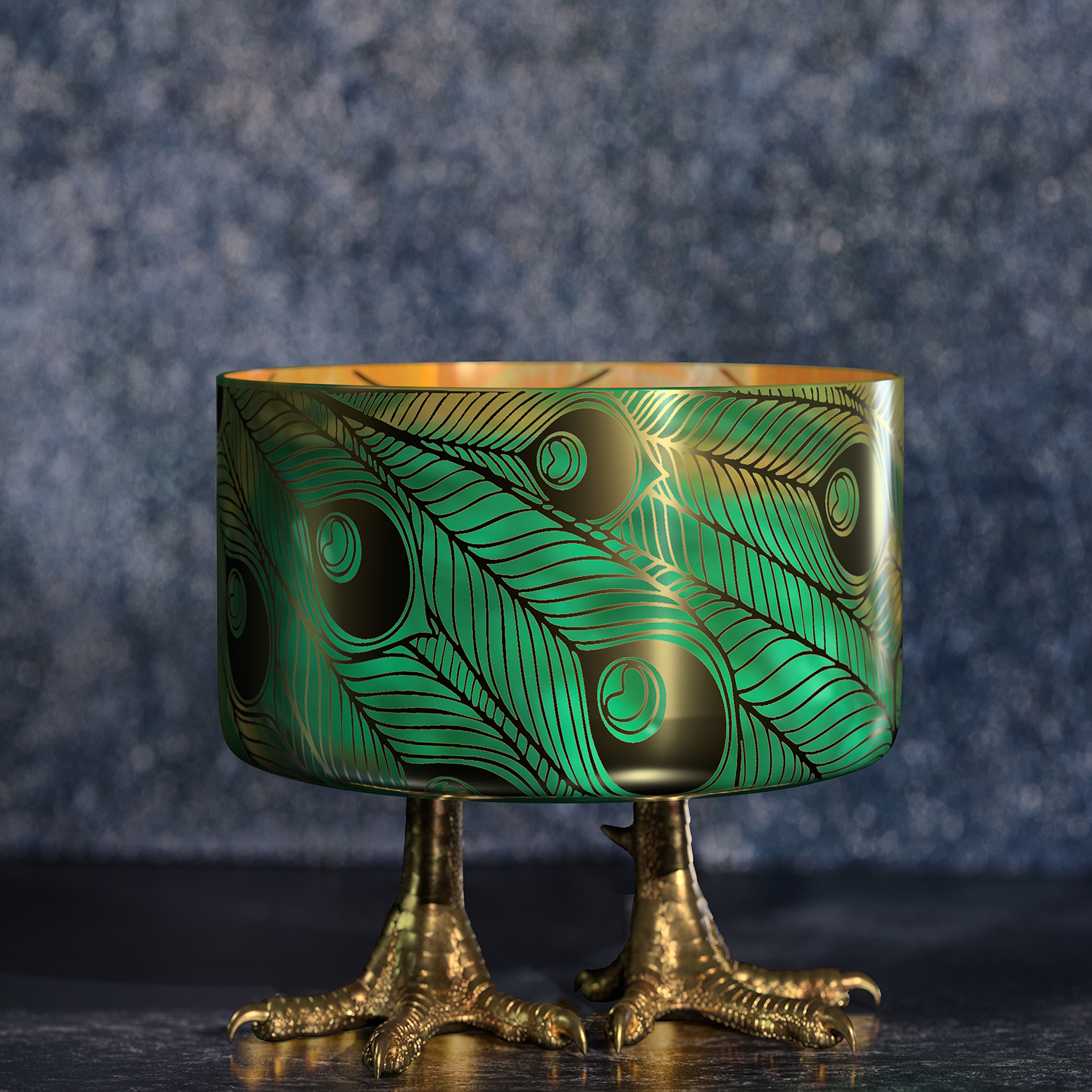 Sehnsucht Peacock foot soup and salad bowl
