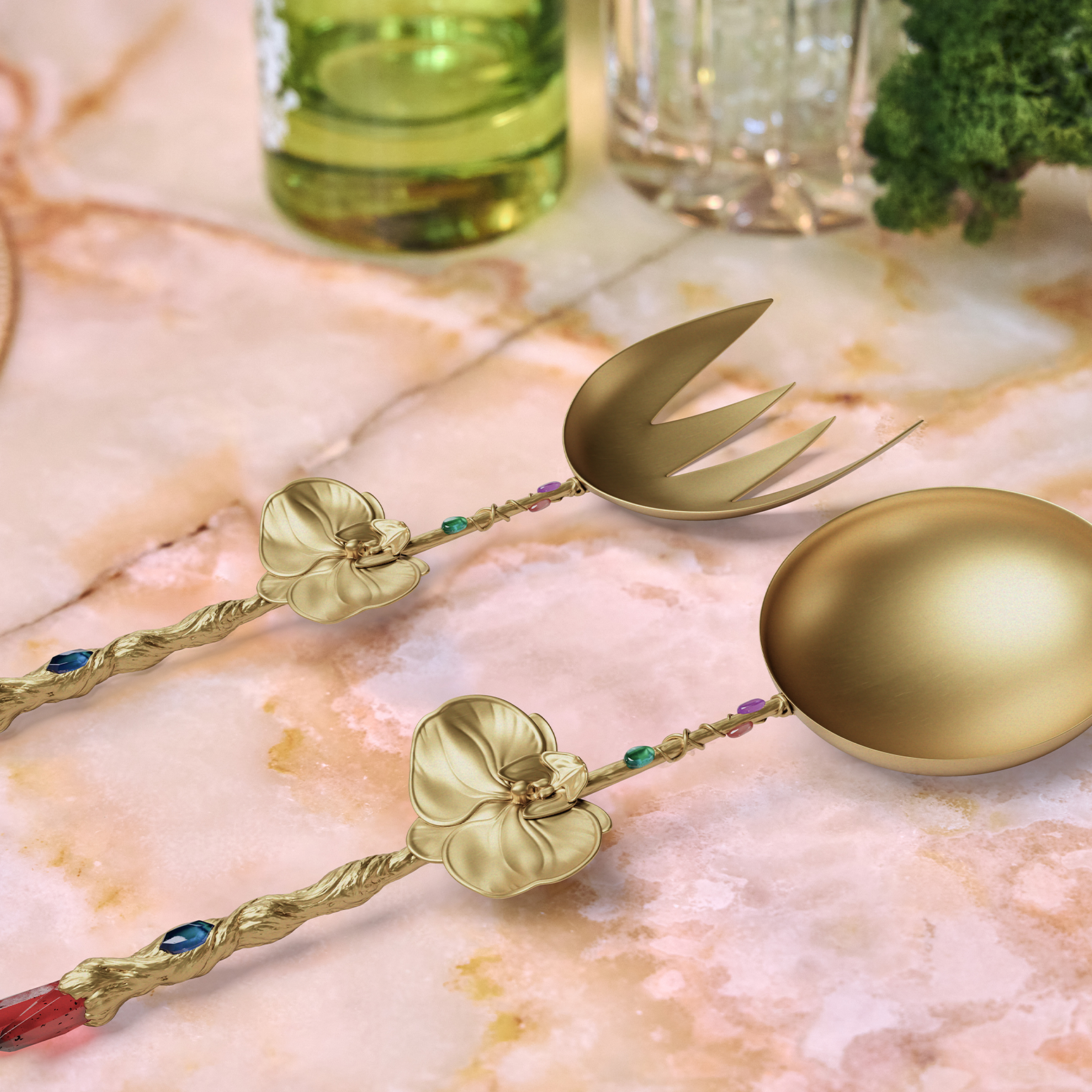 Wizard’s Staff Orchid Serving Flatware