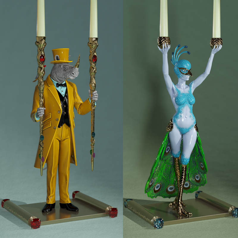 Matriarch and Patriarch Candlestick Holders
