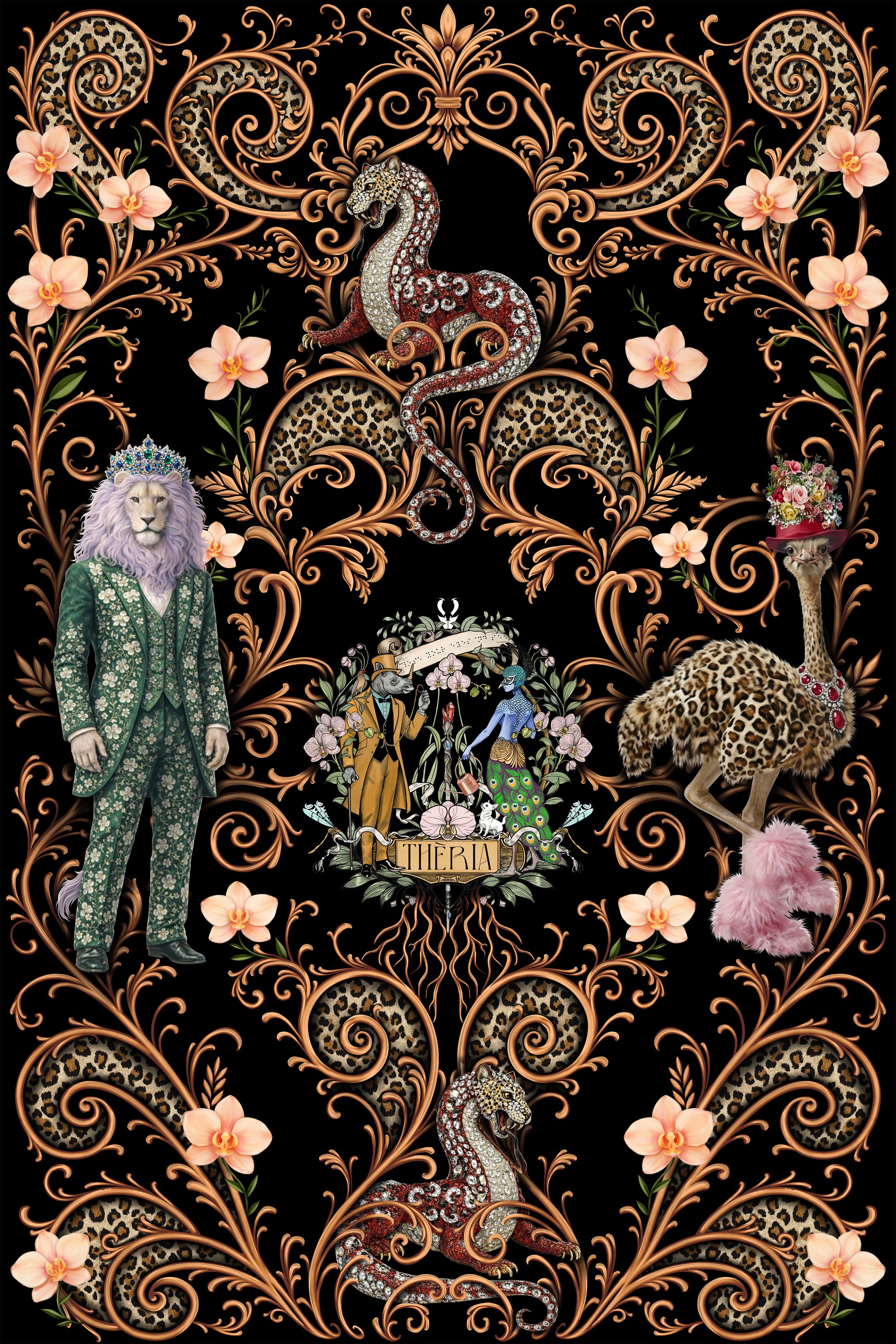 Heraldry of the Wild Temptations Exhibit Metal Print