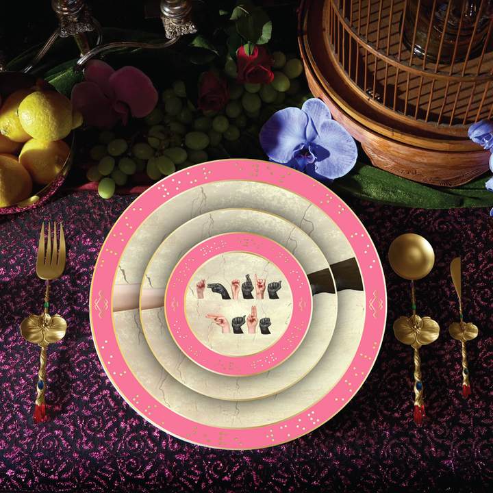 Hand of God Sign Language Salad Plate